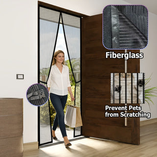 Magnetic Mosquito Screen Door - Diamond Mesh, No Drilling, Breathable Insect-proof Mesh