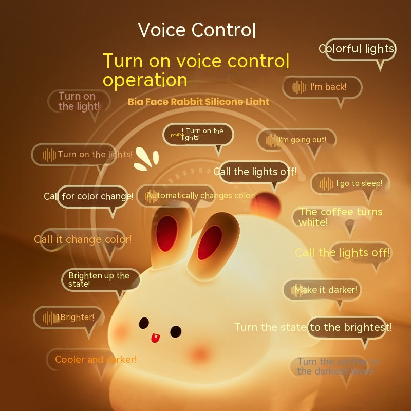 Cute LED Night Light for Kids - Touch Control Rabbit & Duck Nightlights, Rechargeable Bedside Lamp, Christmas Gift