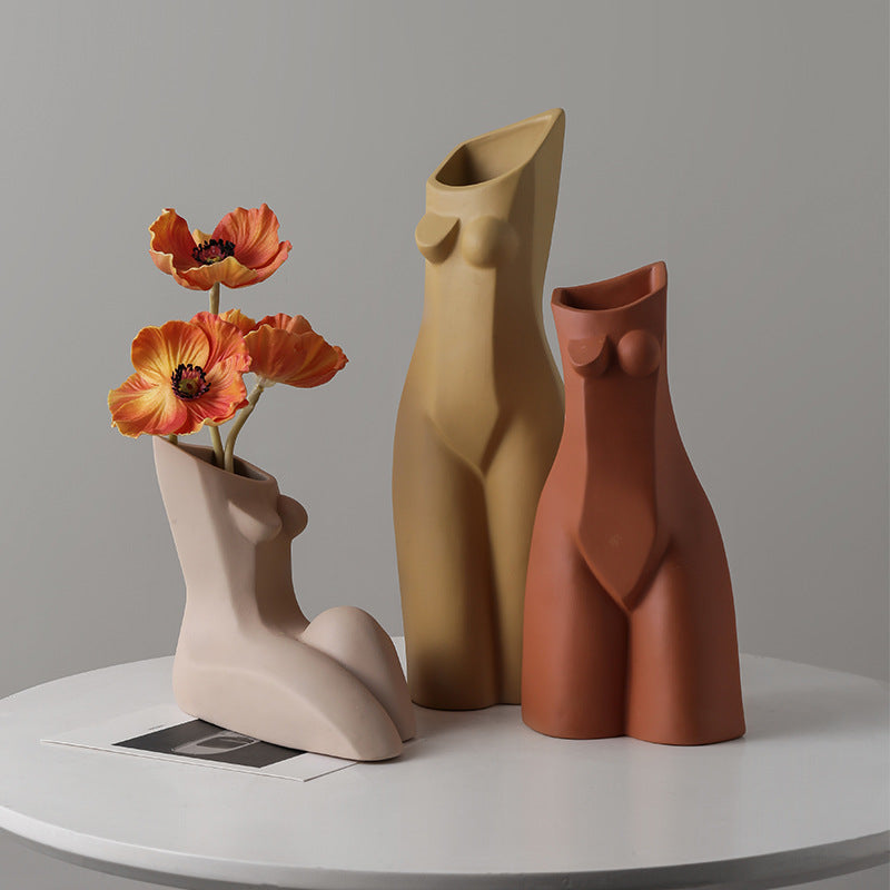 Female Body Art Vase - Ceramic Nordic Home Decor & Storage Bottle