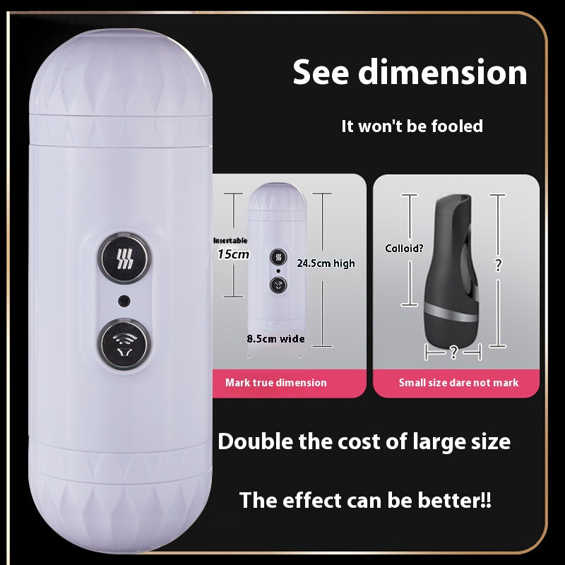 Male Masturbator Cup - Thrusting Pussy Stroker with 8 Vibration Modes