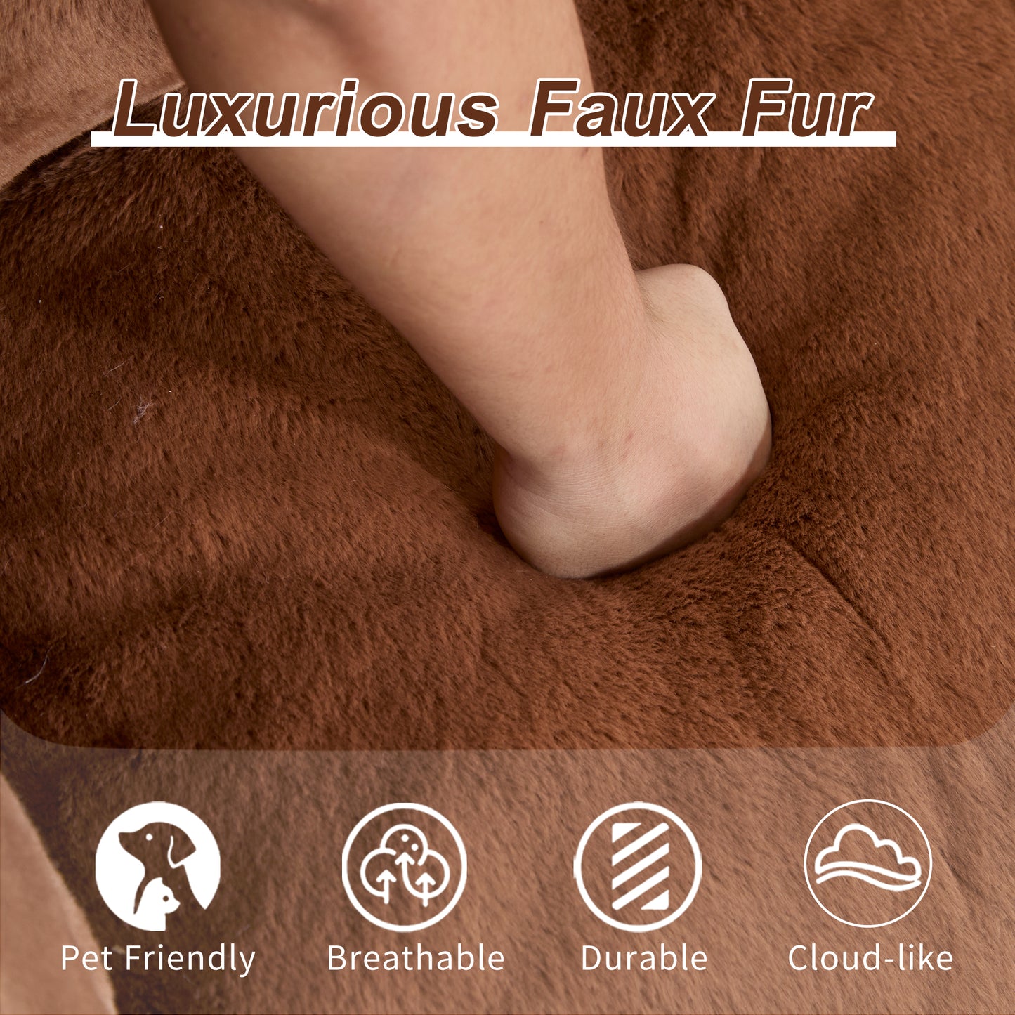 Giant Bean Bag Couch for Adults - Ultra Soft Loveseat Sofa, Brown