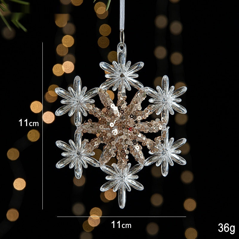 Christmas Sequin Acrylic Pendant Decorations for Holiday & Party Decor