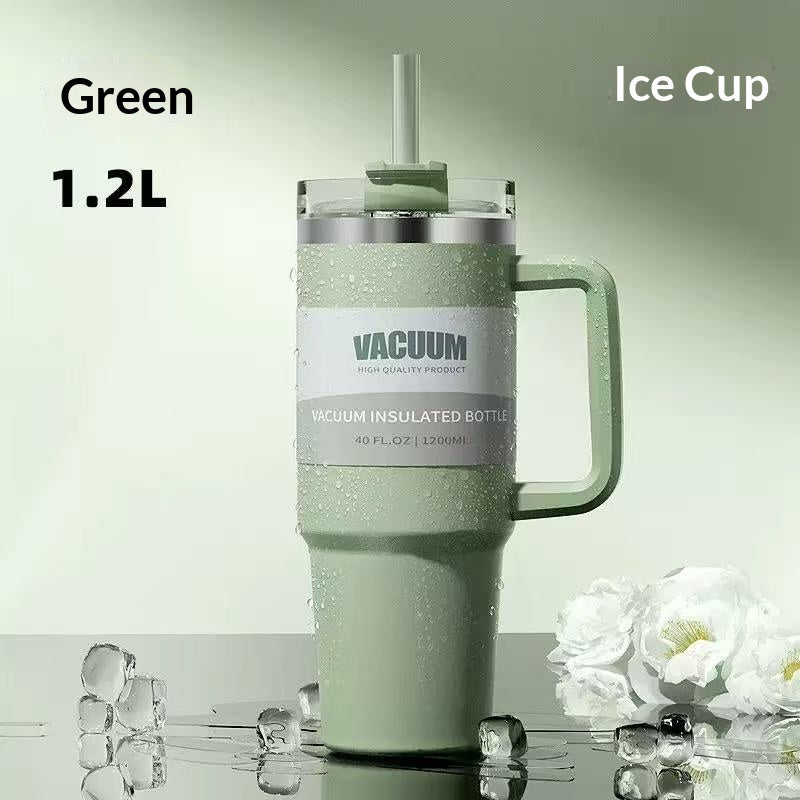 40oz Stainless Steel Iced Coffee Tumbler with Straw – Multiple Colors & 1200ml Capacity