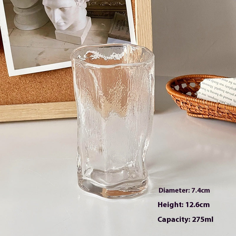 Irregular Glass Mug - Transparent, Rain & Fog, Stripes | 275ml, Set Options