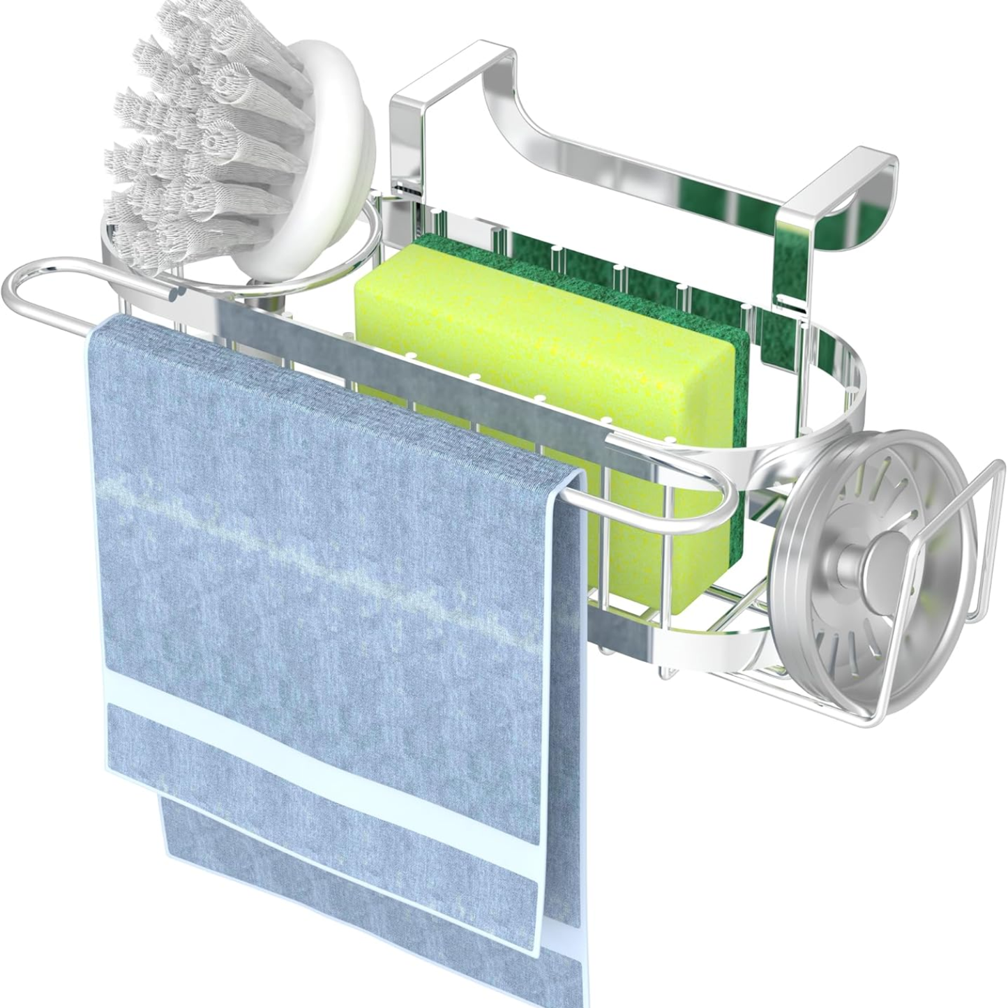 Stainless Steel Kitchen Sink Caddy Organizer with Suction Cups