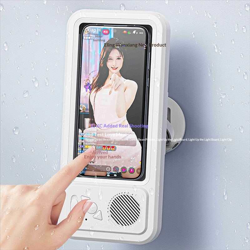 Waterproof Phone Case with Bluetooth Speaker for Bathroom Use