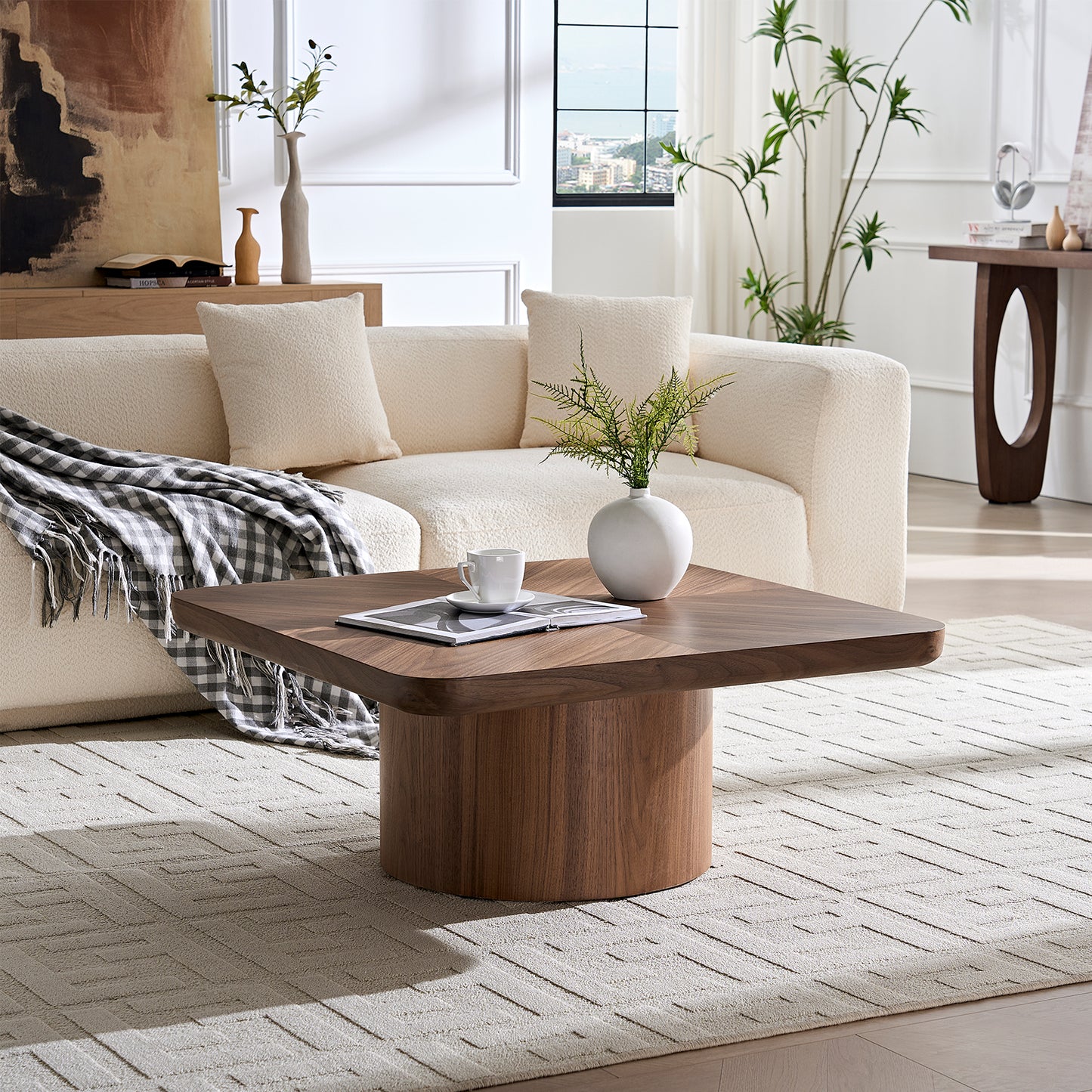 Square Coffee Table, Modern Design For Living Room Use,No Assembly