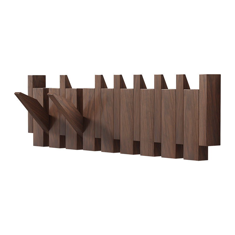 Wooden Wall Clothes Hooks Set - Modern Hallway Hanger with Multiple Hooks