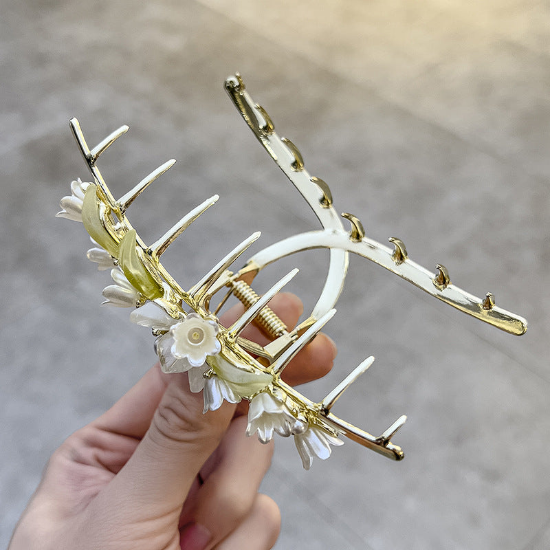 Lily Retro Metal Hairpin - Antique Flower Style