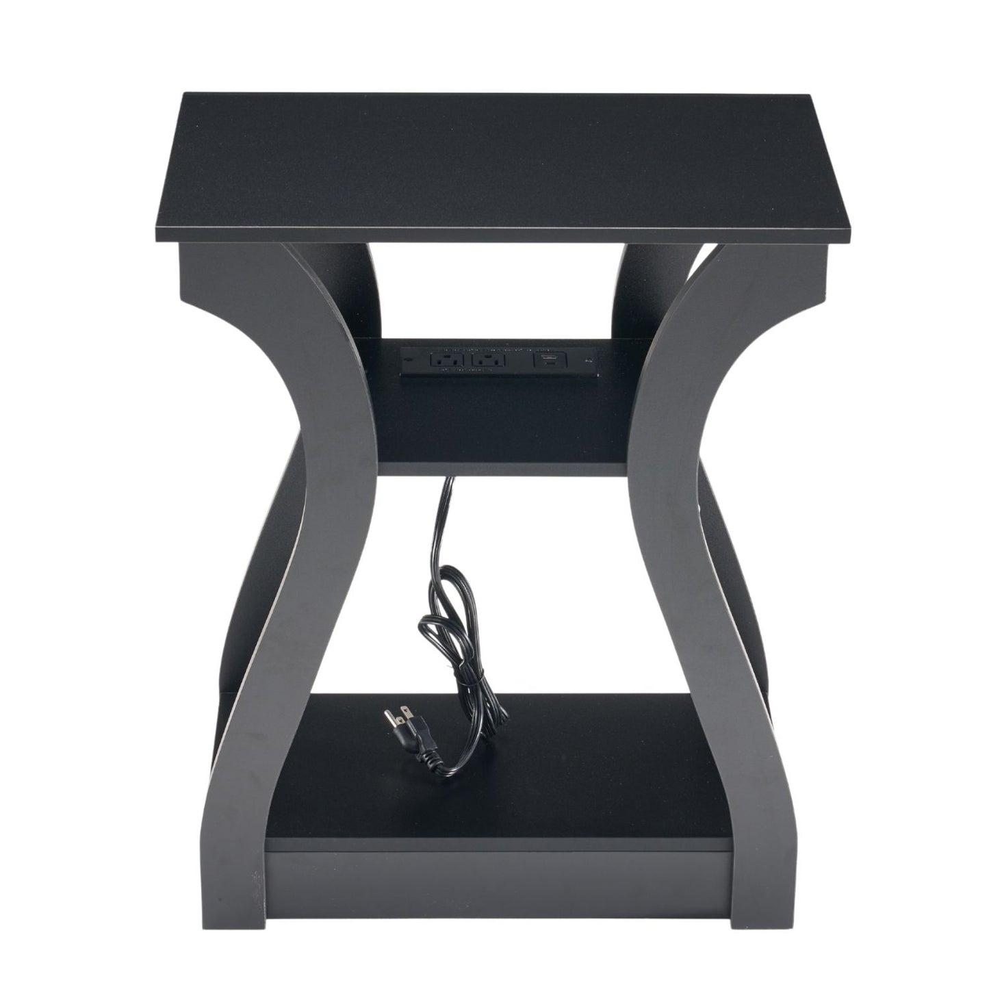 Slim End Table Set with Charging Station, USB Ports & Outlets