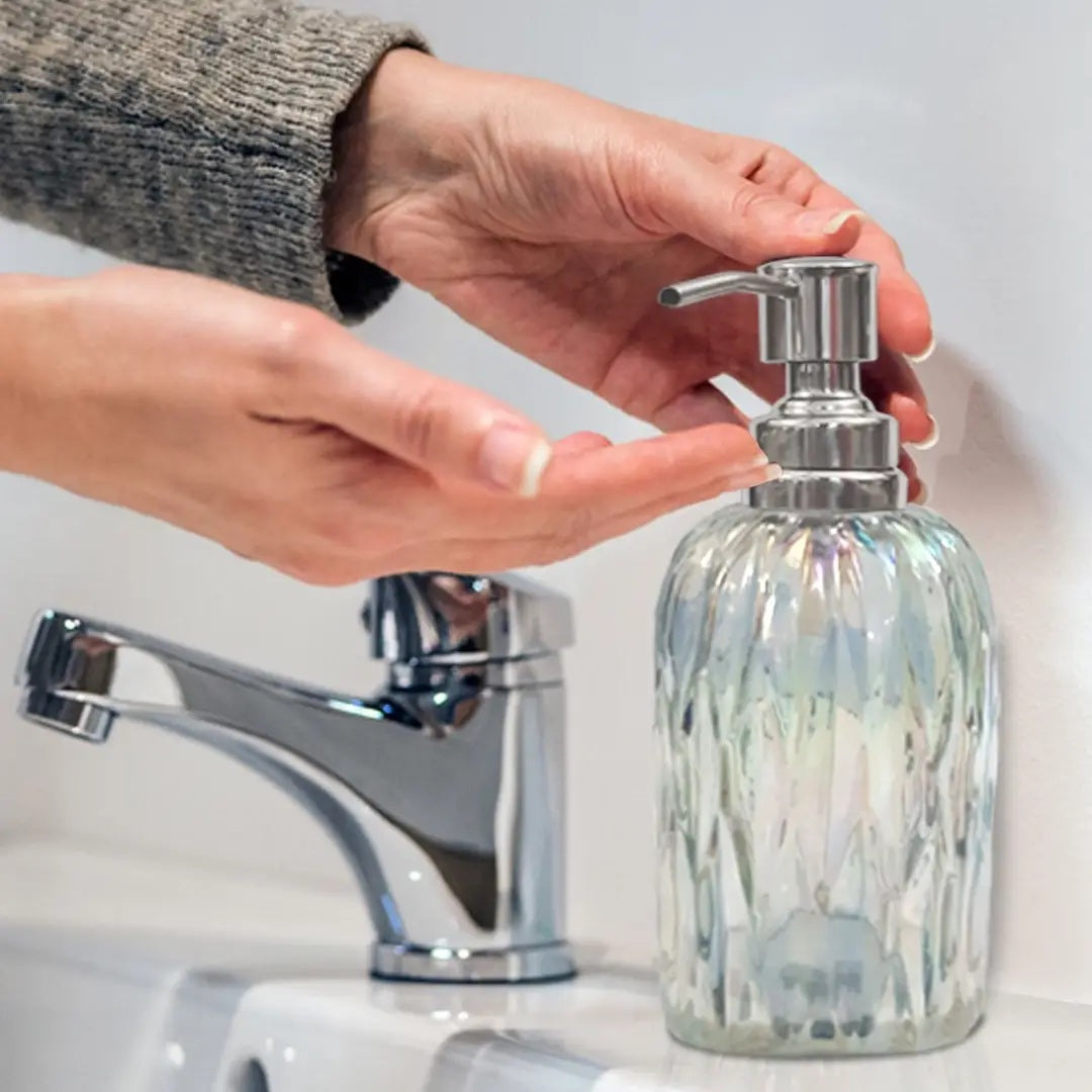 Glass Liquid Soap Dispenser Pump Bottle Bathroom Vanity & Kitchen