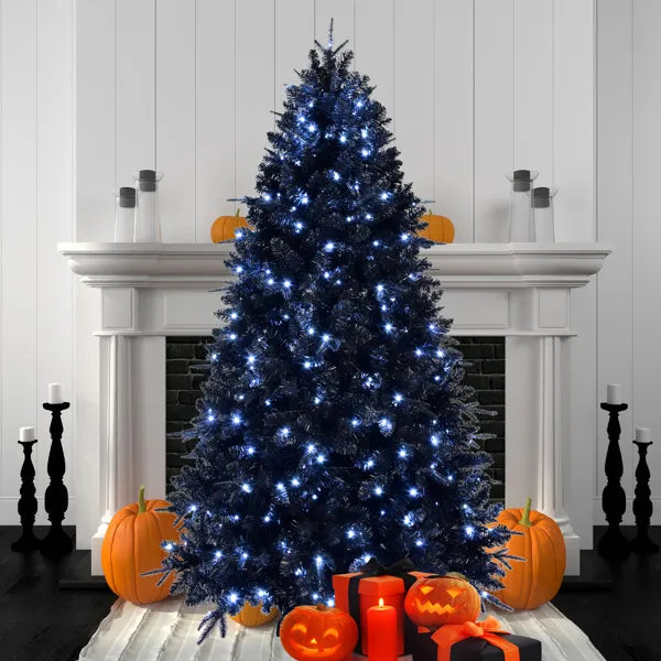 5ft Black Christmas Tree with 250 White LED Lights