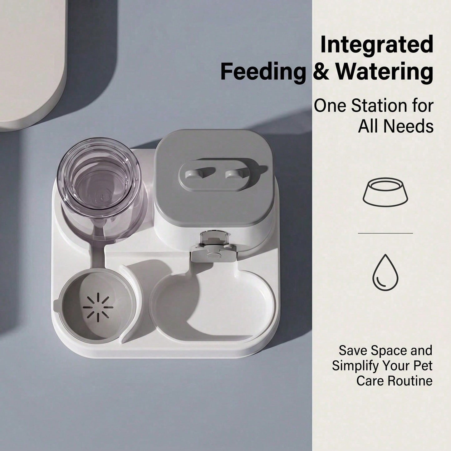 Large Capacity Gravity Pet Feeder and Water Dispenser for Cats and Small Animals
