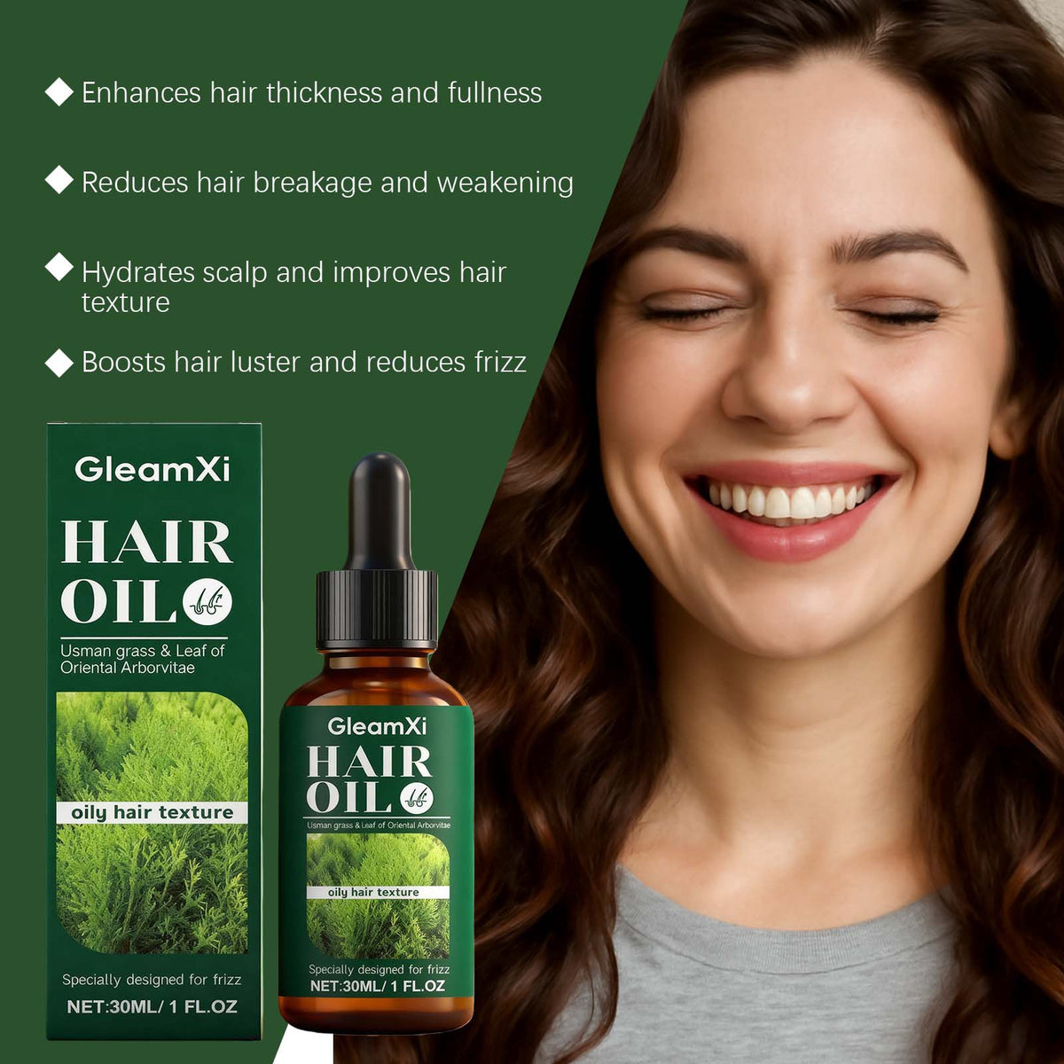 Juniper Leaf Hair Oil with Natural Extracts - 30ml Hair Treatment