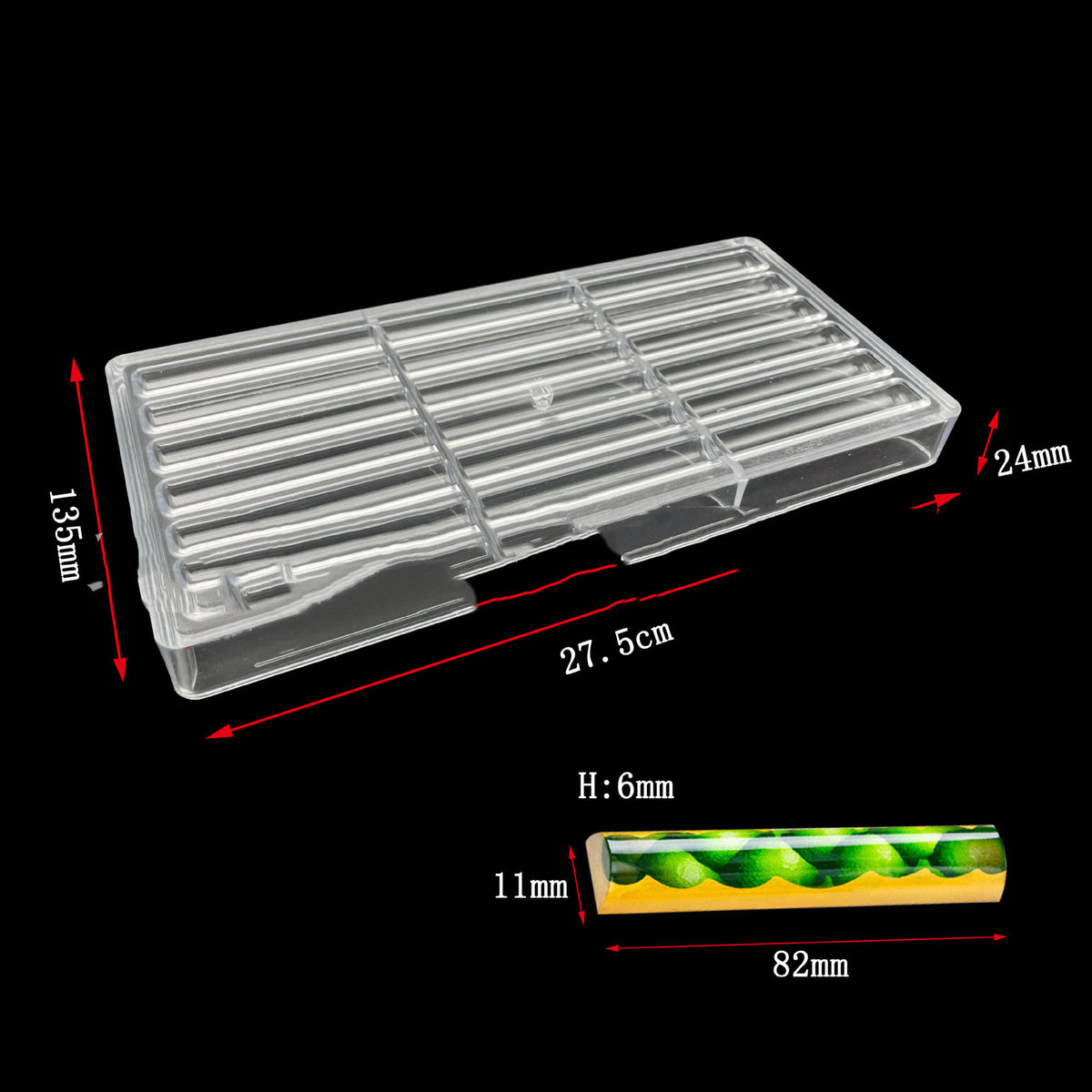 Plastic Candy Mold for Chocolate and Confectionery - Irregular Shape, 27.5x13.5cm