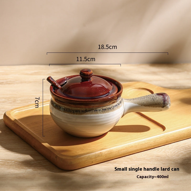 Japanese Style Porcelain Tea Set with Lifting Handle and Black Stone Design