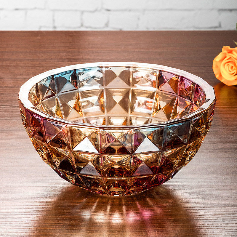 Large European-Style Crystal Glass Fruit Bowl - Thickened Luxury Kitchen Decor