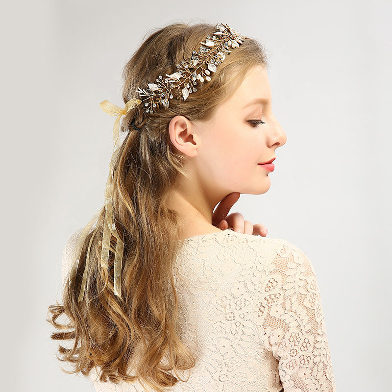 Korean Style Bridal Headwear Accessories Hairband with Leaves - Silver, Gold, Rose Gold