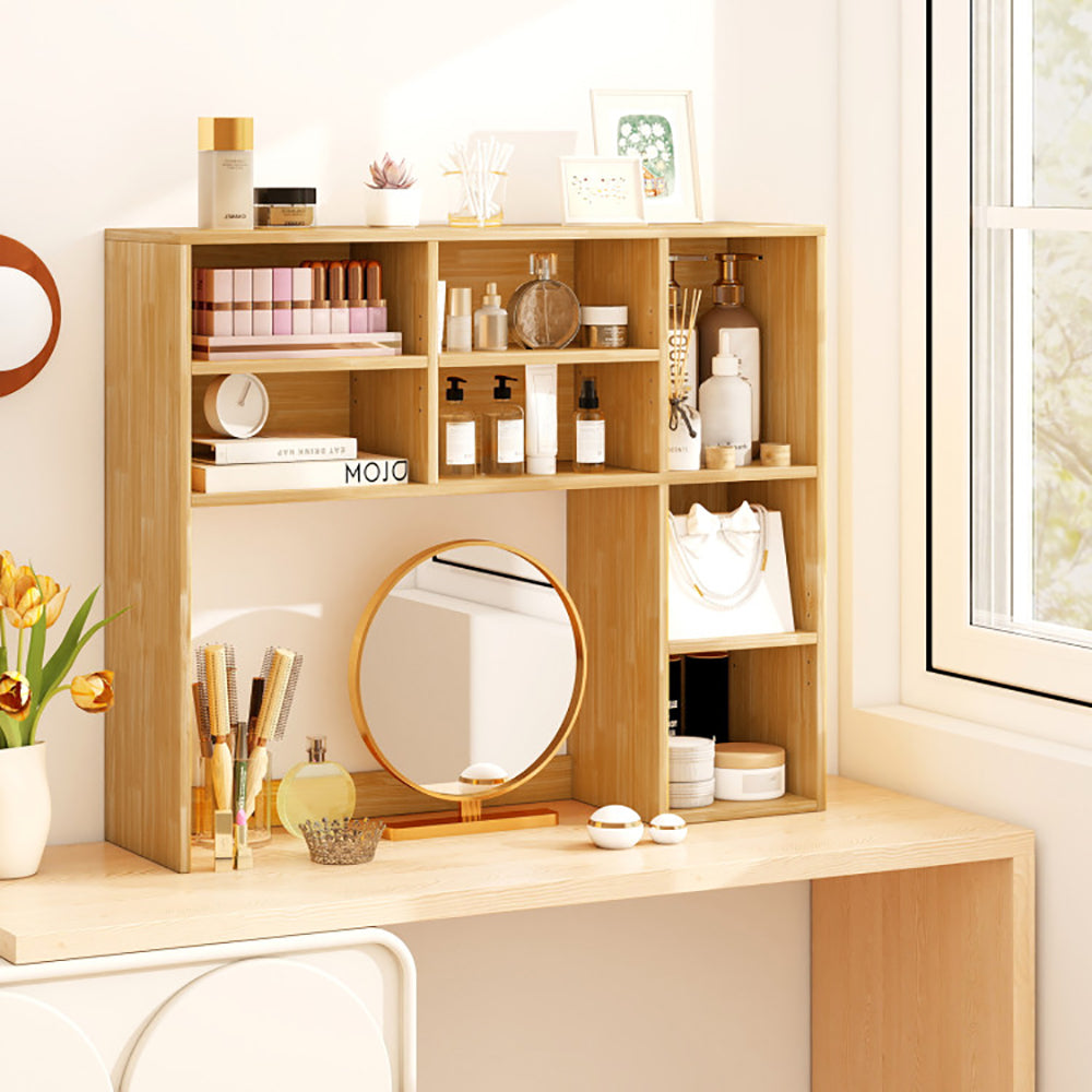 Desktop Bookshelf With 7 Open Cubbies And 3 Adjustable Shelves 2