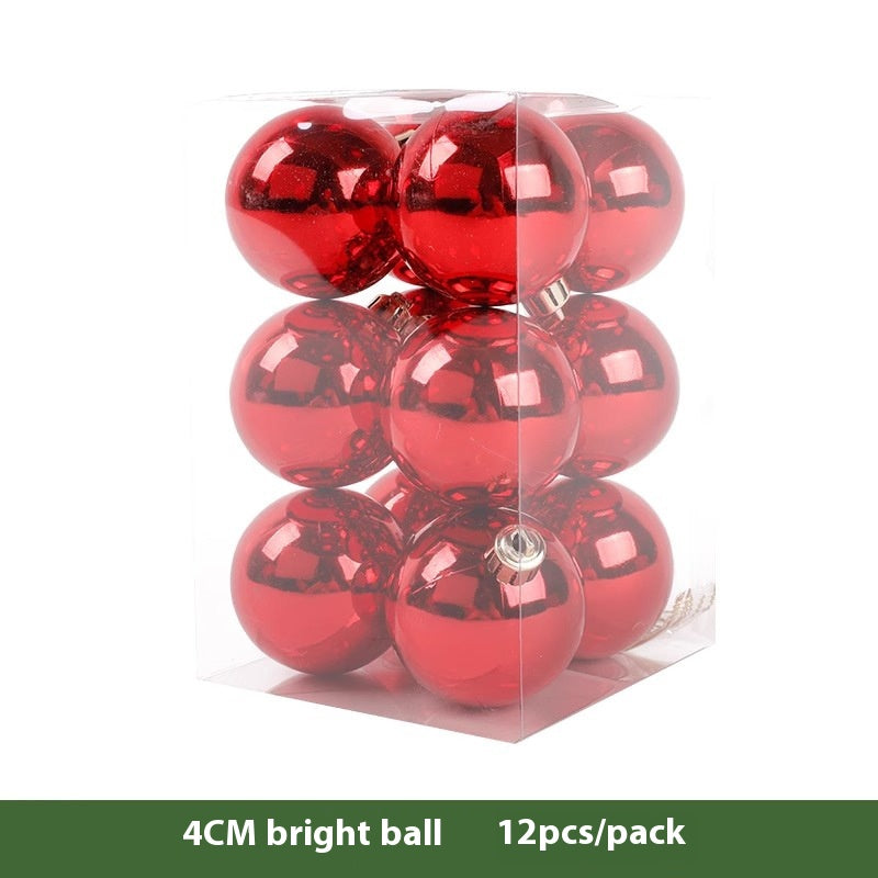 Christmas Decoration Red Ball Set - Electroplated Plastic Ornaments for Tree Atmosphere