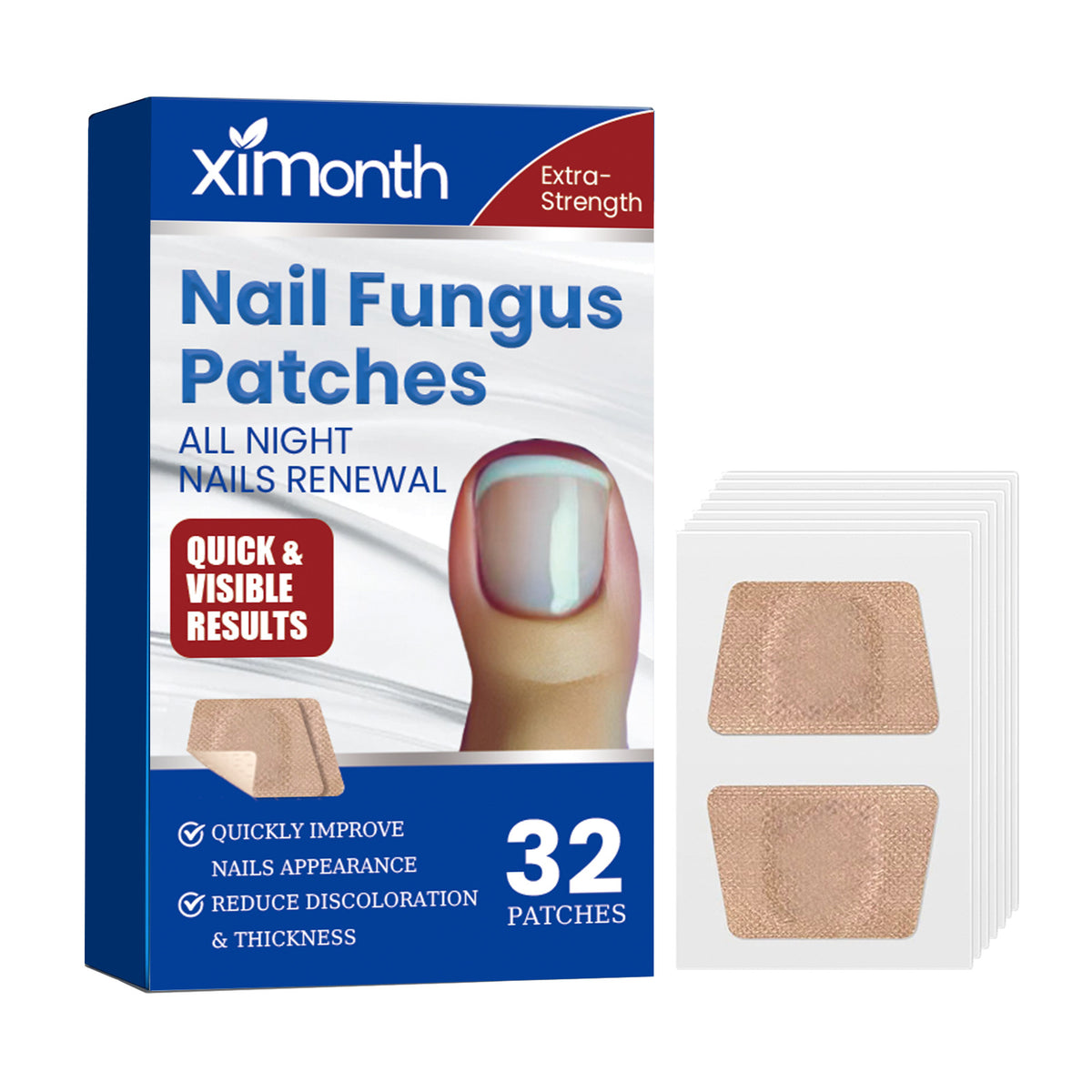 Nail Repair Adhesive Bandages Pack - 32 Patches for Nail Care