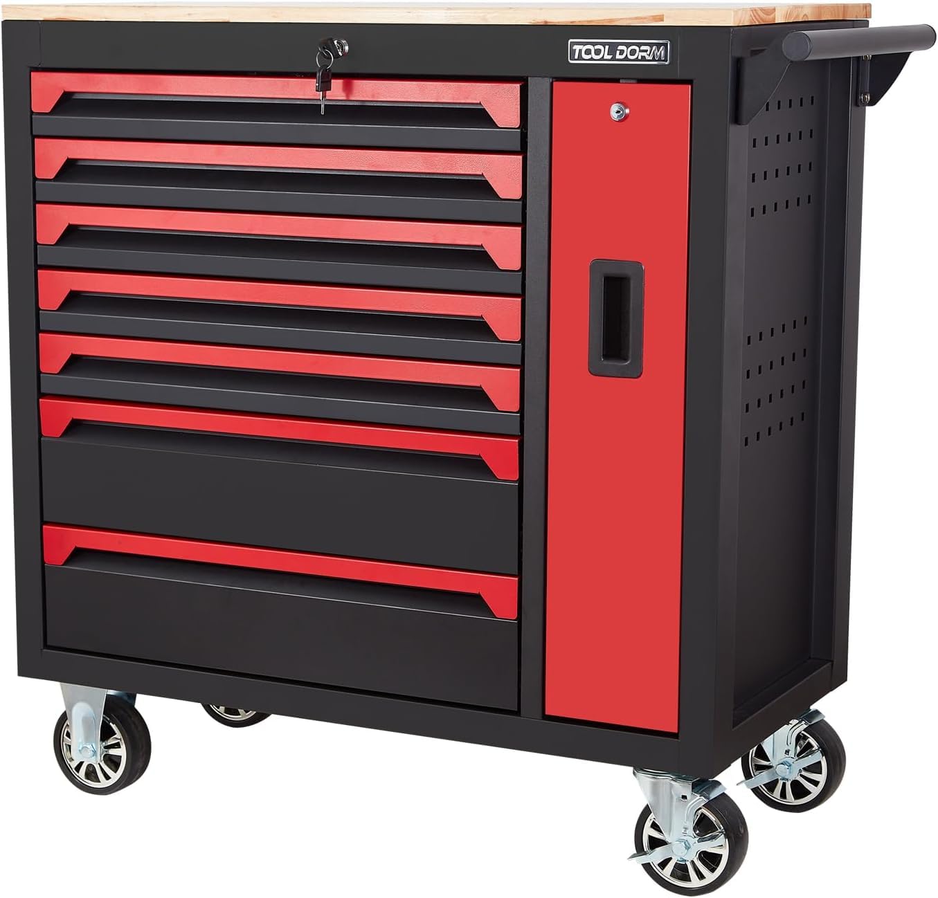 36-Inch 8-Drawer Tool Storage Cabinet Steel Garage Organizer with Casters