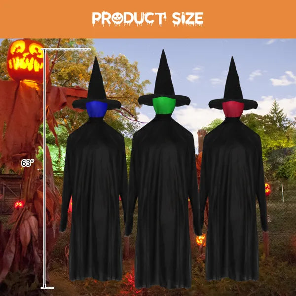 63" Halloween Witch Decoration with LED Lights & Sounds