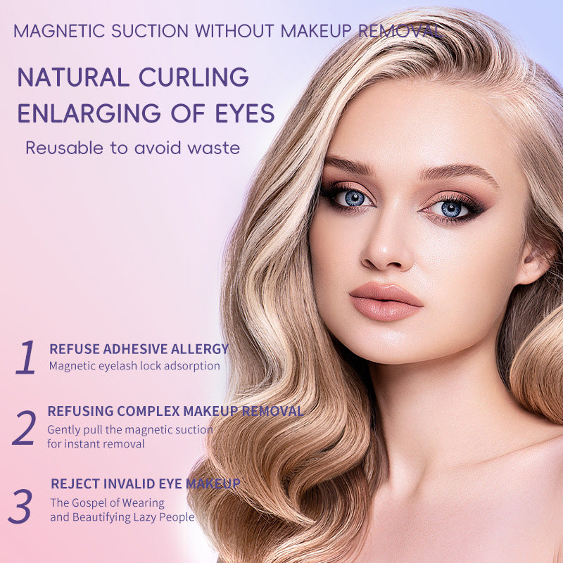 Magnetic False Eyelashes with Clip - Natural Style, Long-Lasting Wear