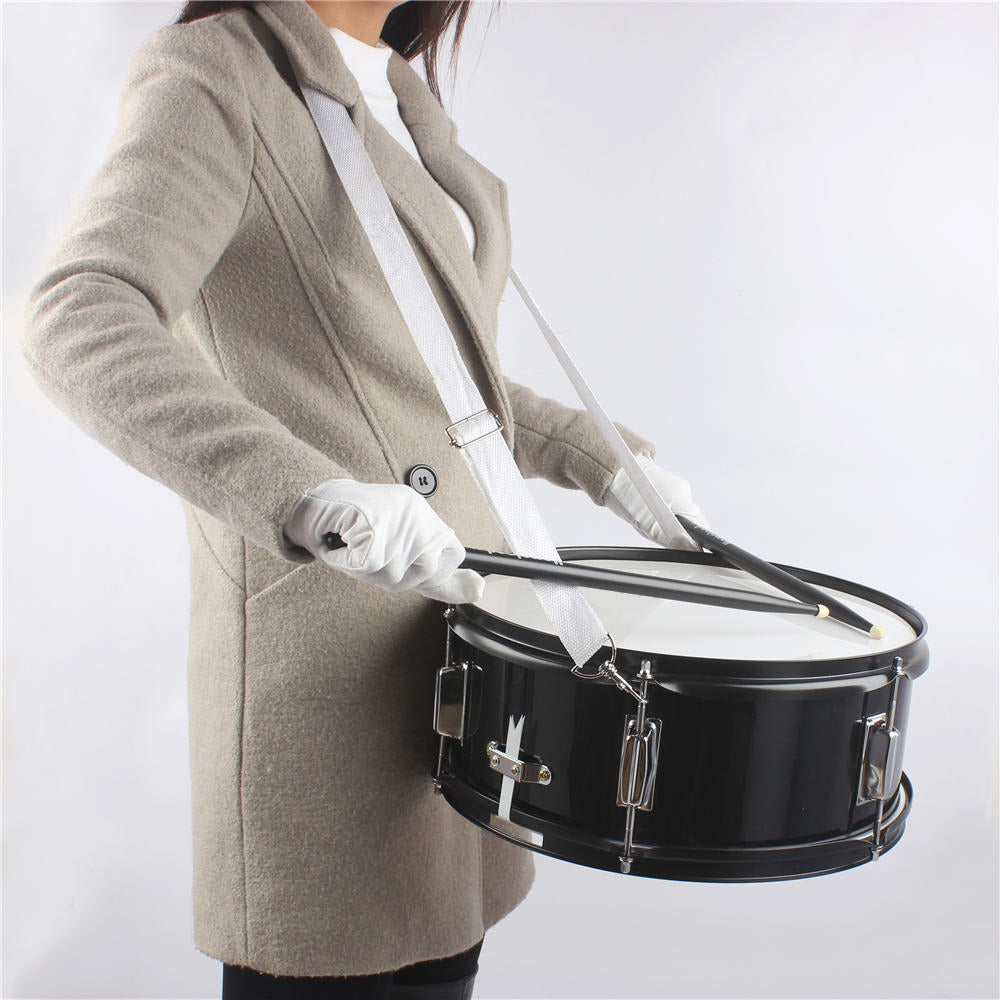 14 Inch Professional Marching Snare Drum Set - Black