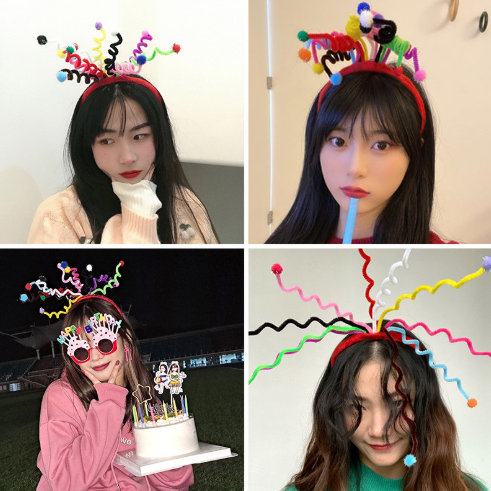 Funny Birthday Headband One Size Fits All Party Accessory - 1 Bag