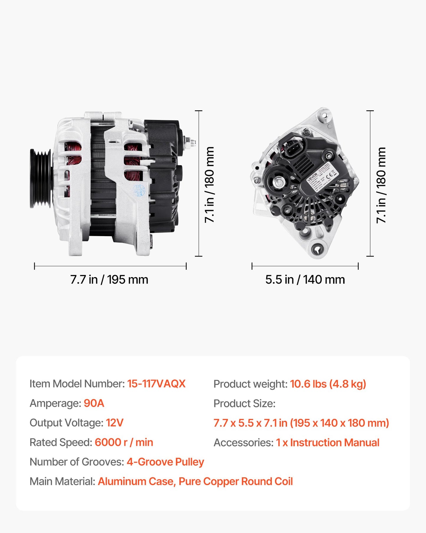 Automotive Alternator Replacement for KIA & Hyundai 2.0L Models - 11311N