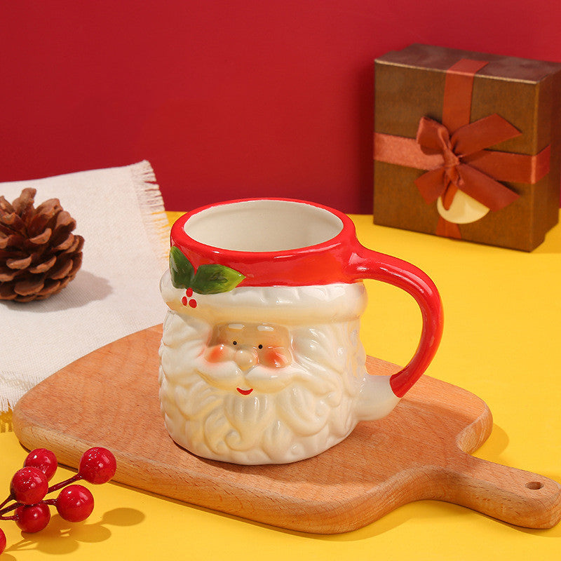 Korean Style Ceramic Mug with Cover for Hot Beverages - Cartoon Girl Design