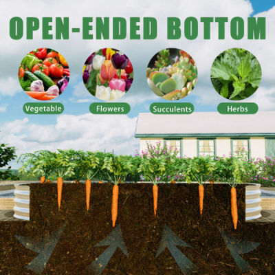 8x4ft Raised Garden Bed Kit - Galvanized Metal Planter for Outdoor Vegetables Flowers Herbs - Heavy Duty Rust-Resistant, Easy Assembly