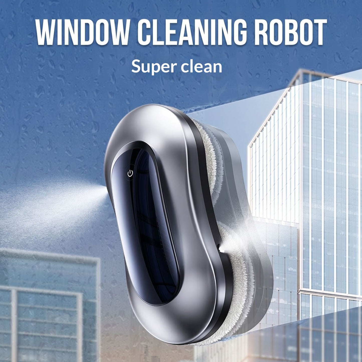 Electric Window Cleaning Robot for Glass Surfaces - S9 Silver, Multi-Standard Power
