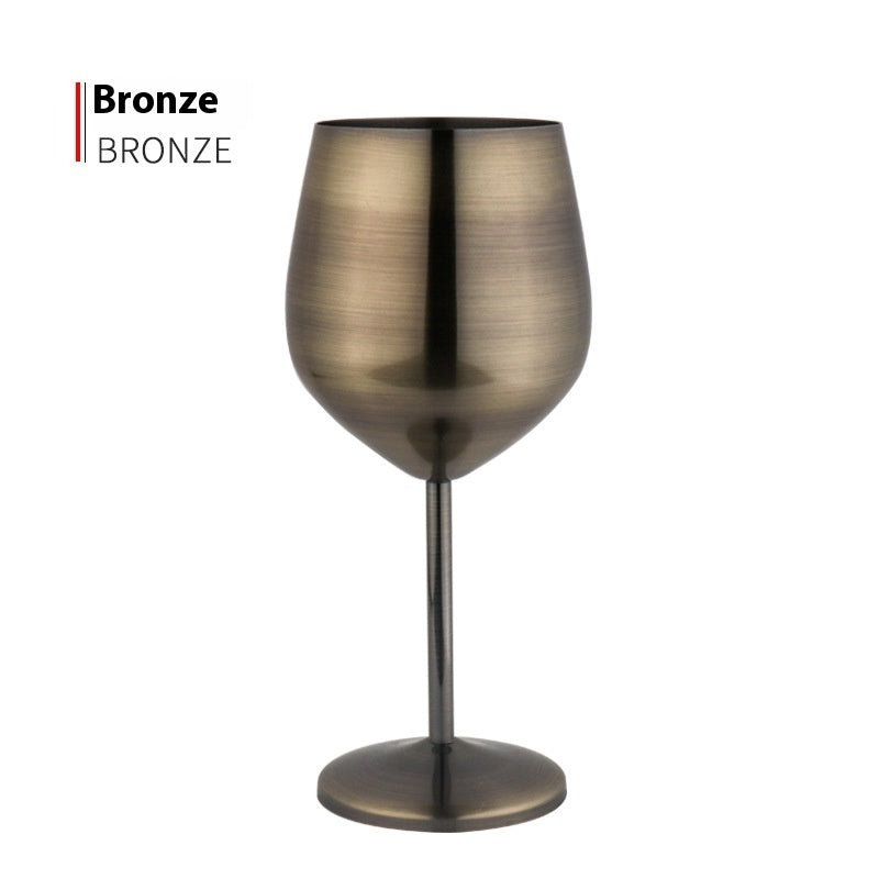 500ml High-Leg Drop-Resistant Copper Plated Wine Glass - European Style