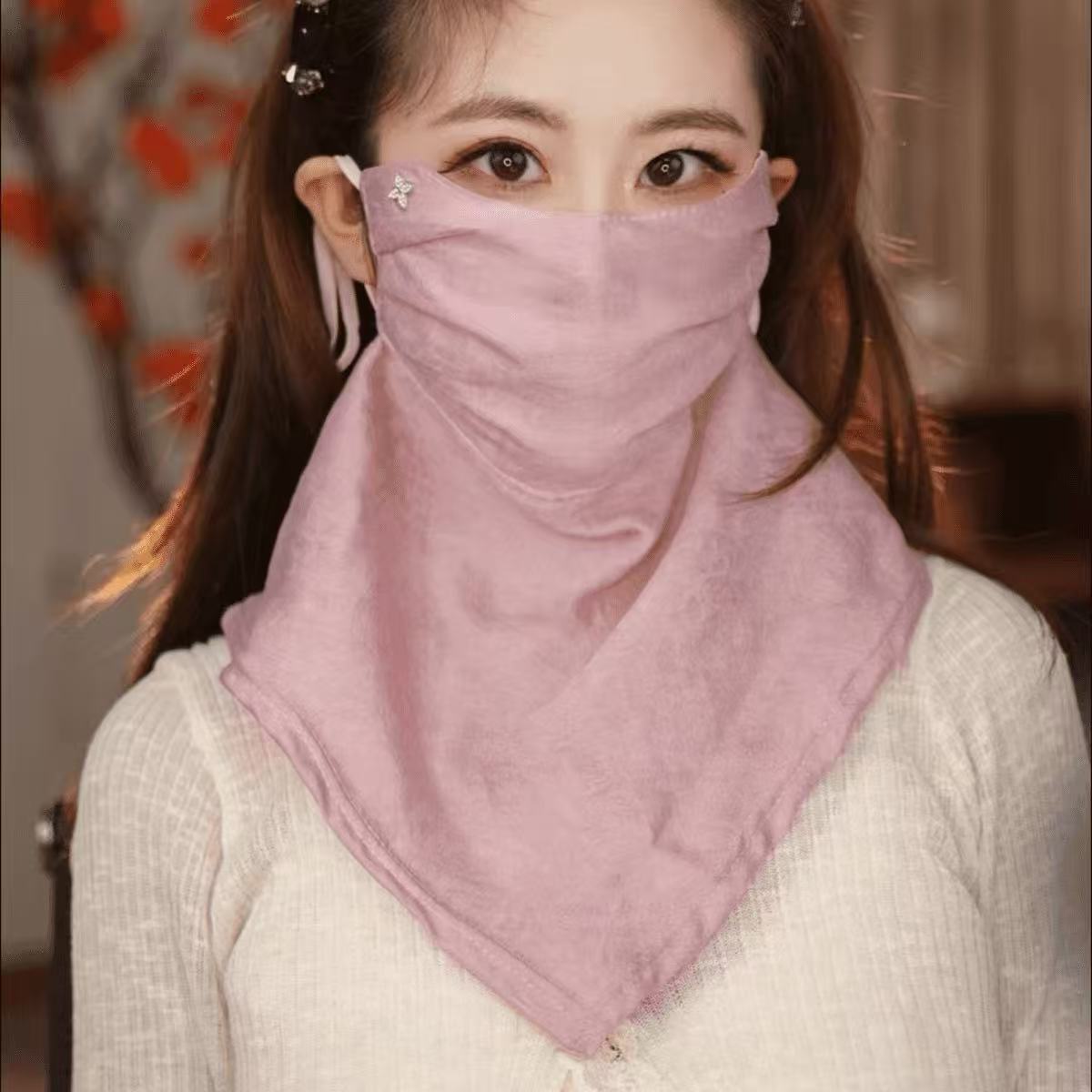 Sun Protective Face Mask Women's Breathable Lace