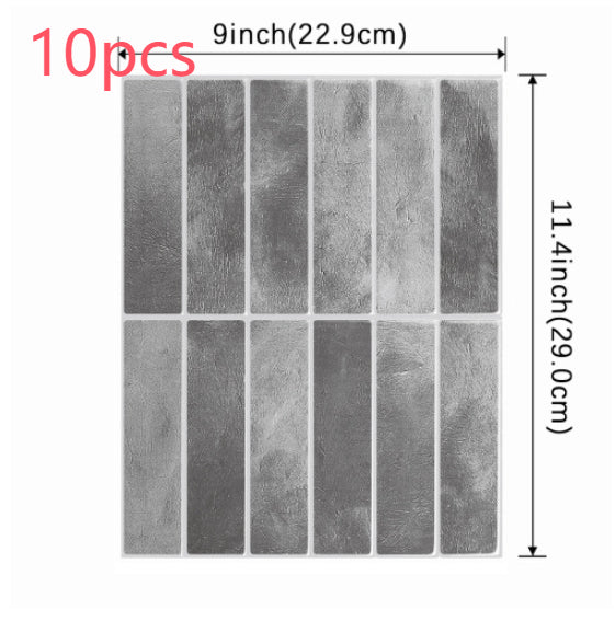 Waterproof 3D Self-Adhesive Wall Sticker for Kitchen Bathroom - High Temp Resistant