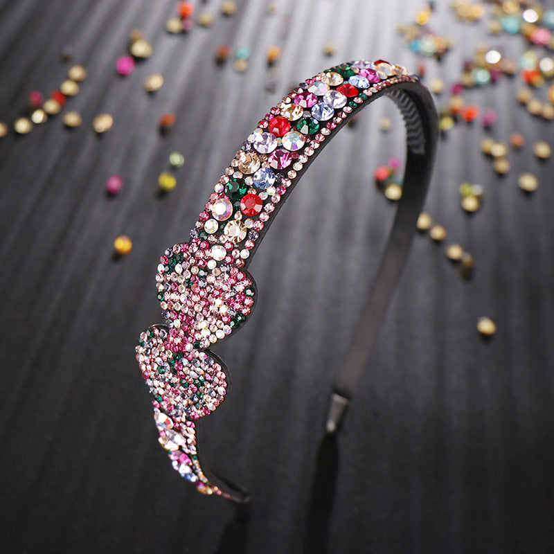 Korean Style Non-Slip Hair Headband with Rhinestones - Hair Accessories for Women
