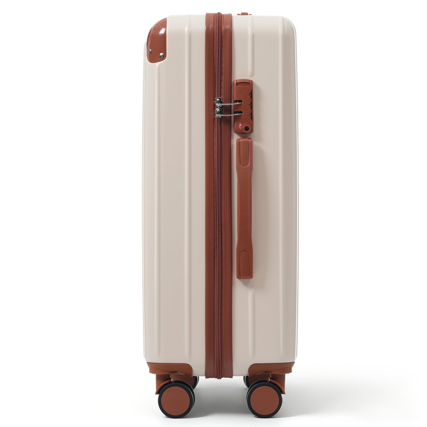 Premium ABS Travel Luggage Set - 3-Piece Suitcase with TSA Lock, Spinner Wheels, Ivory
