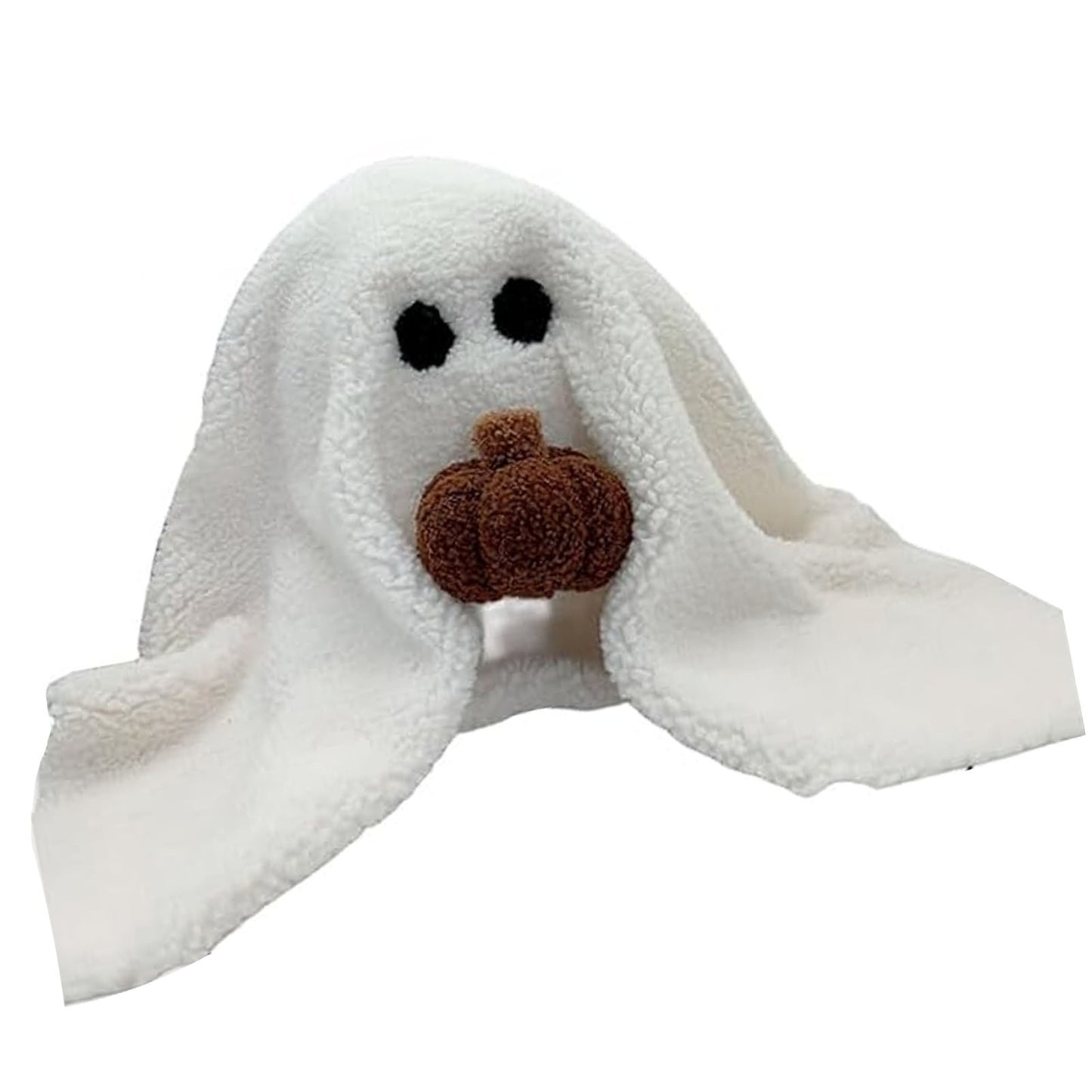 Ghost with Pumpkin Plush Throw Pillow - Cute Halloween Decor