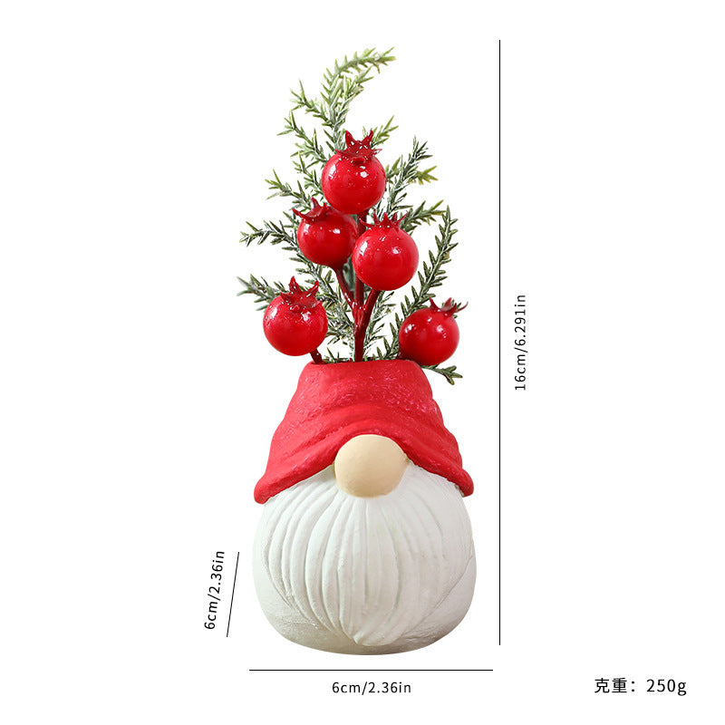 Resin Christmas Holiday Ornaments - Santa Claus Snowman Bear Faceless Old Man Set
