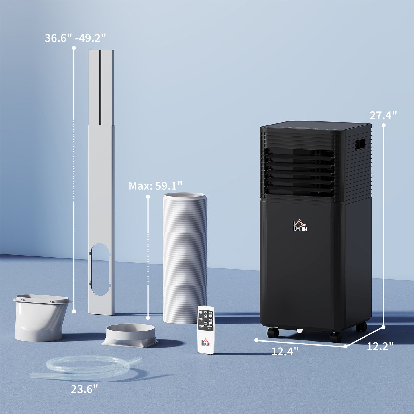 10000 BTU Portable Air Conditioner with Dehumidifier and Remote, Black