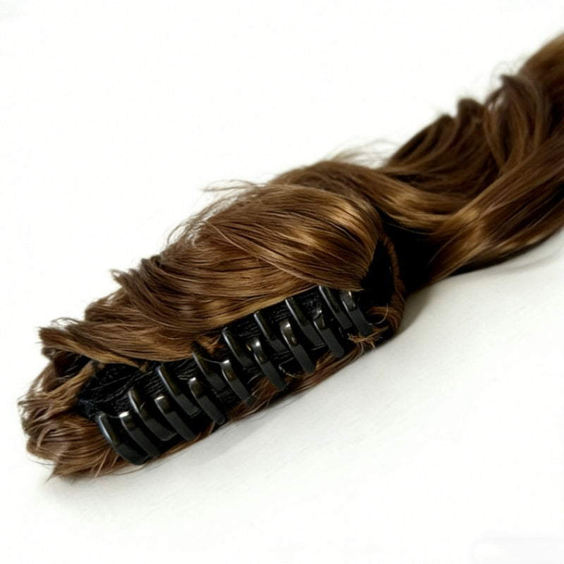 22-Inch Wavy Curly Clip-In Ponytail Extension - Synthetic Hairpiece