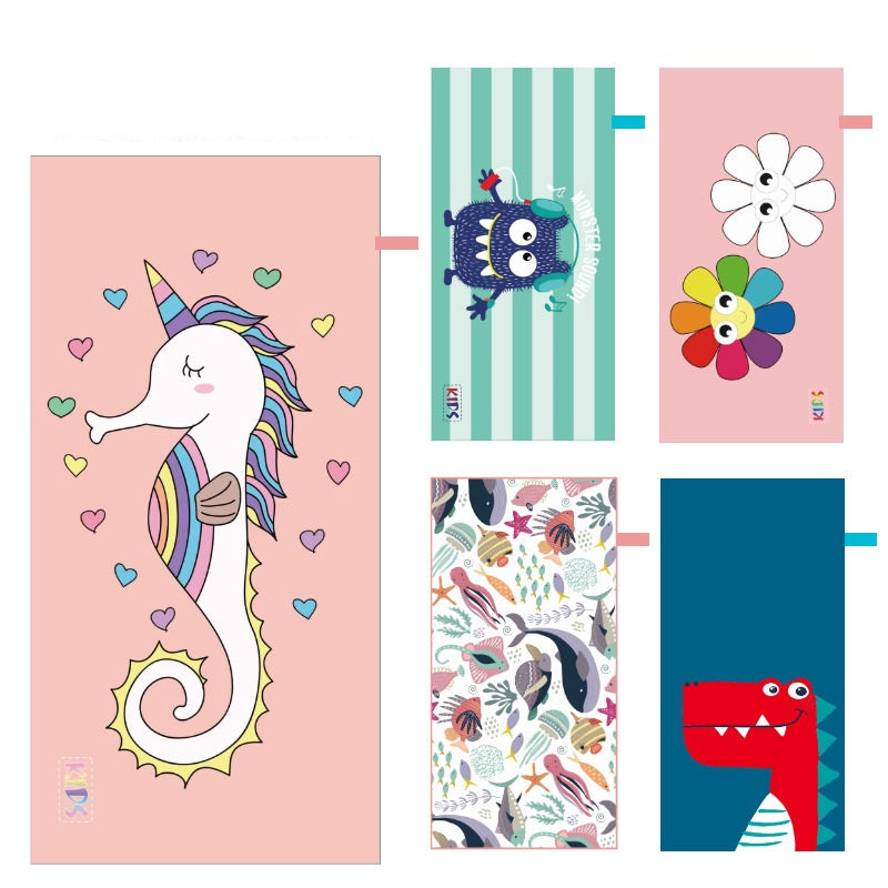Quick-Drying Double-Sided Microfiber Children's Bath Towel - Multiple Sizes & Styles