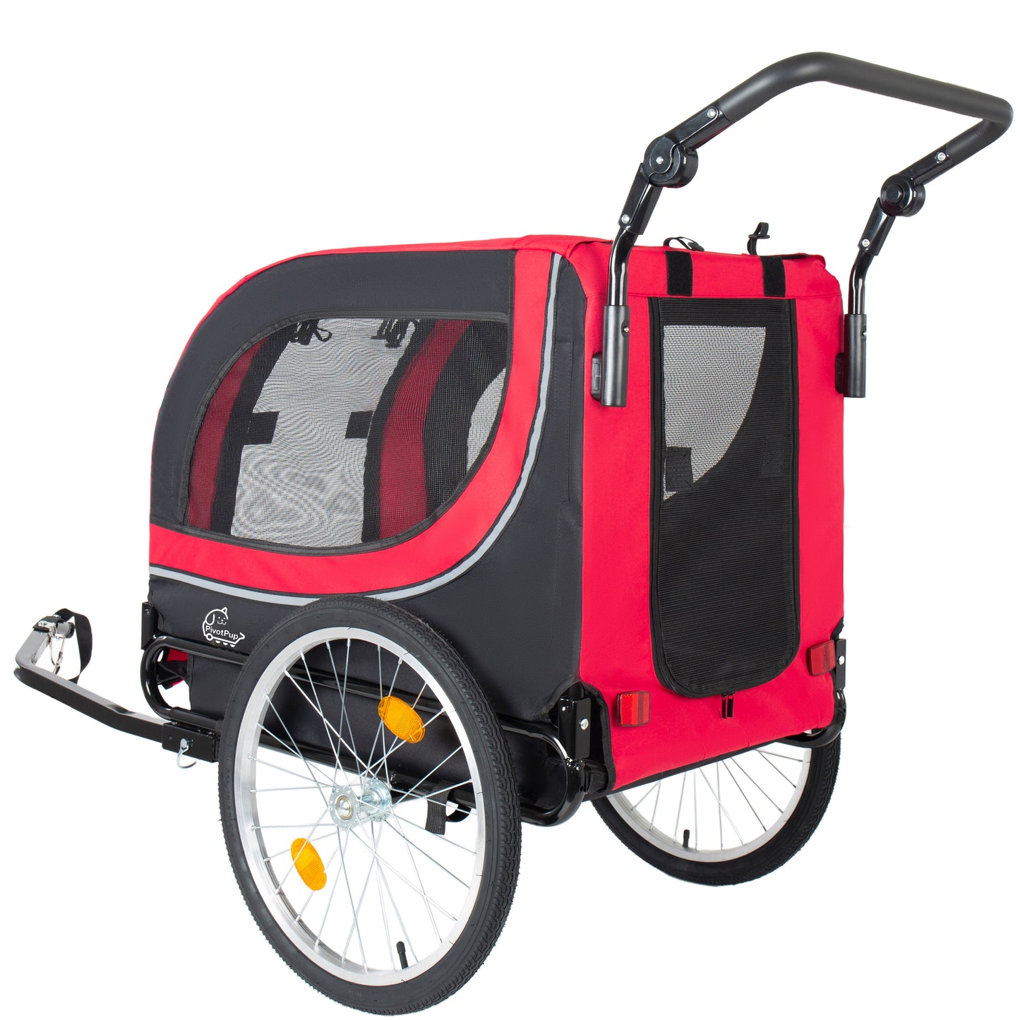 2-in-1 Bike Trailer & Pet Stroller For Dogs Up To 100lbs Foldable