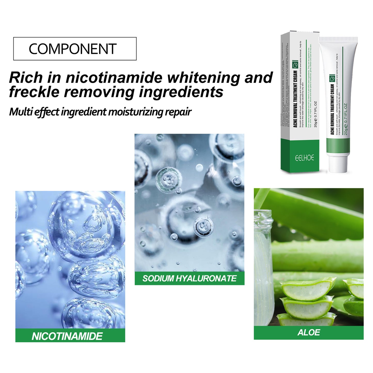 Niacinamide Acne & Blemish Removal Cream - Dark Spot Corrector & Skin Repair