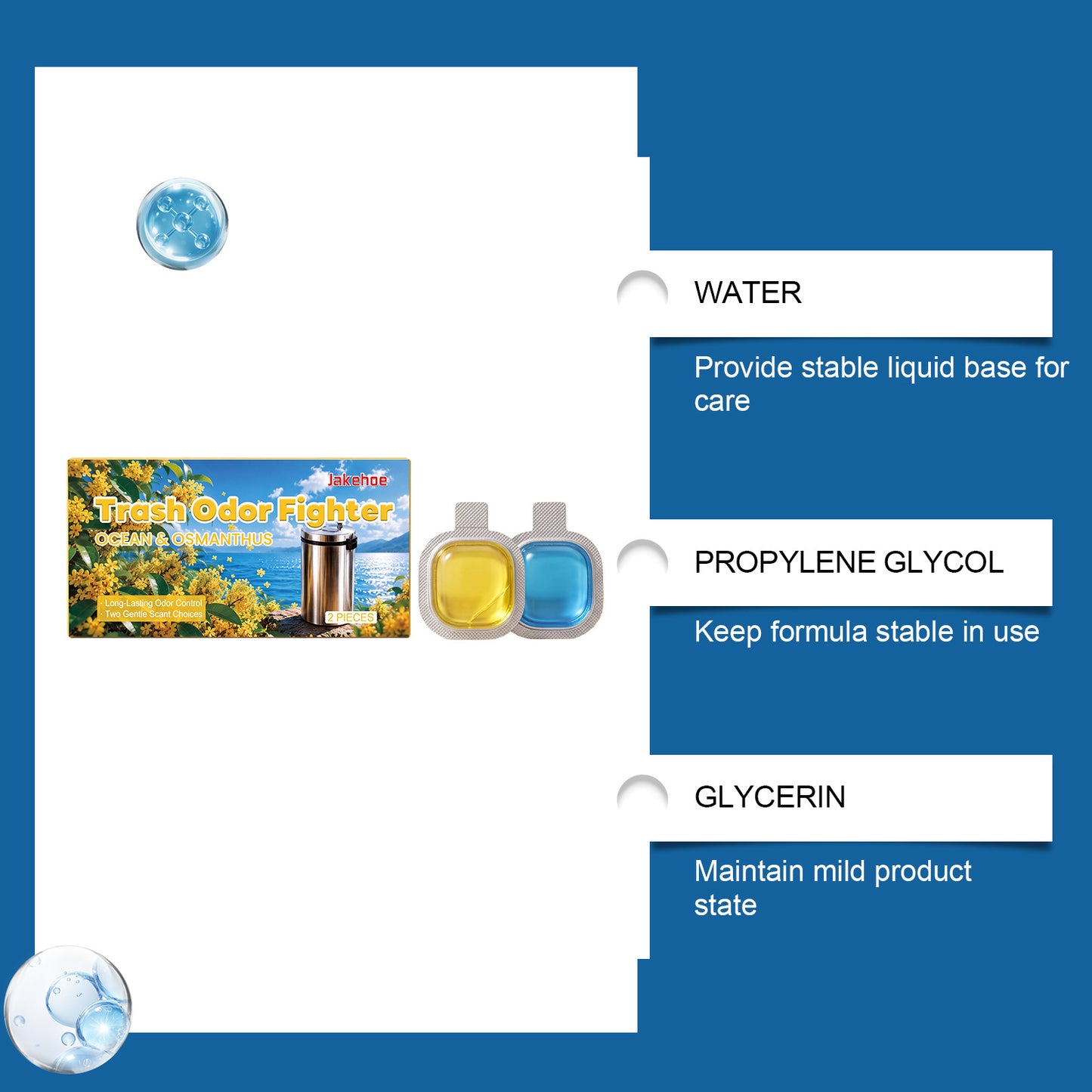 Trash Deodorizer Set - Odor Eliminator for Trash Cans & Bins, 2 Pieces