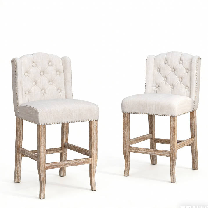 26.78 Seat Height Vienna Contemporary Fabric Tufted Wingback Counter