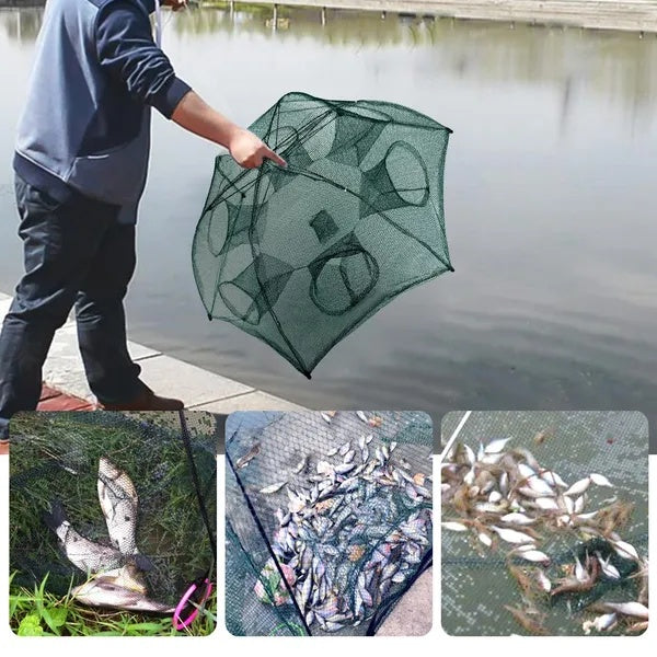 Portable Folding Fishing Trap Net - Easy to Use Bait Trap