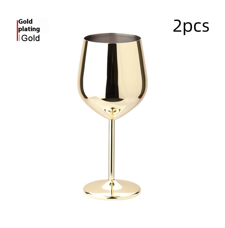 500ml High-Leg Drop-Resistant Copper Plated Wine Glass - European Style